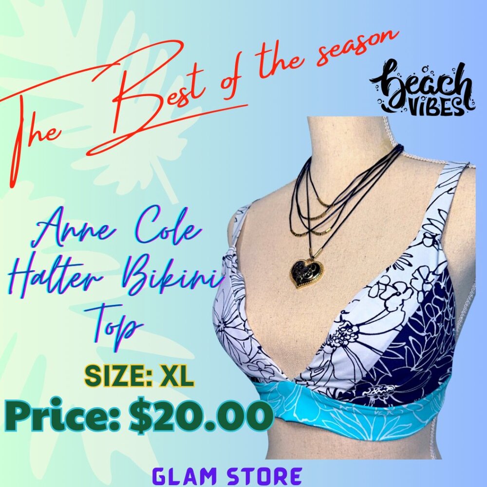 Anne Cole Color Block Bathing Suit top NWOT